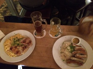 Dinner at Freiburg's favorite hausbrauerei feierling