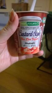 Rhubarb flavored yogurt