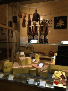 One cheese stand in the market