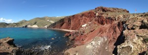 One of the most famous beaches in Santorini. It gets the red color from volcanic rocks. 