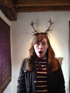 Me with deer antlers just behind my head