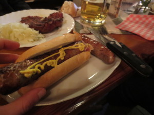 sausage in mustard at Dom in Hamburg, Germany