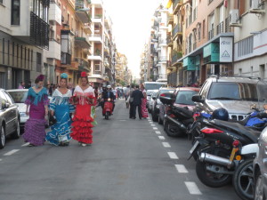 a view of the street during Feria