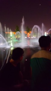 They were playing music and coordinated the water with the music. 