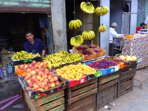 Fruit vendors are very common- we're told it's better to buy in the morning. 