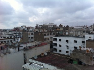 The view outside my hotel window, Rabat
