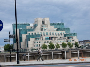 The MI6 building (London's  Secret Intelligence Service building)