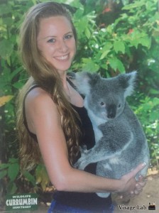 Holding a koala!
