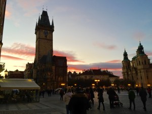 Sunset in magical Prague