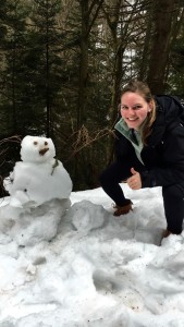 Stopped to build a little snowman!