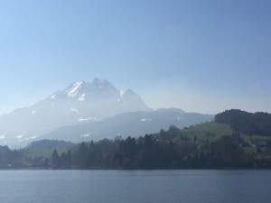 Gorgeous alpine views and rolling green hills surrounding Lake Lucerne