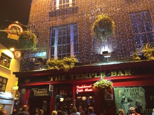 Temple Bar at night- Dublin's best known pub!