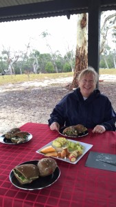 Lunch with the kangaroos